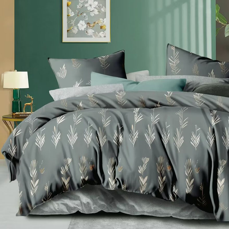 Silver Foliage Bed Sheet Set